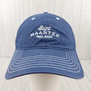 Saint Marten‎ Hat Cap Adult Blue Strap Back Adjustable Island Travel Ahead Dad